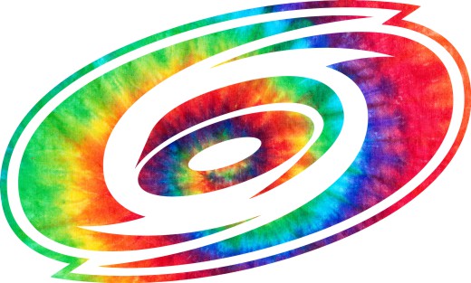 Carolina Hurricanes rainbow spiral tie-dye logo vinyl decal